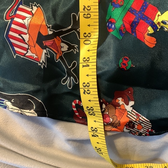 Vintage Looney Tunes hunter green size medium pajama slip dress Y2K Christmas - Picture 5 of 7